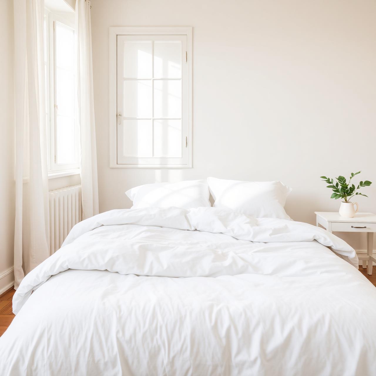 A peaceful, freshly cleaned bedroom with soft natural light
