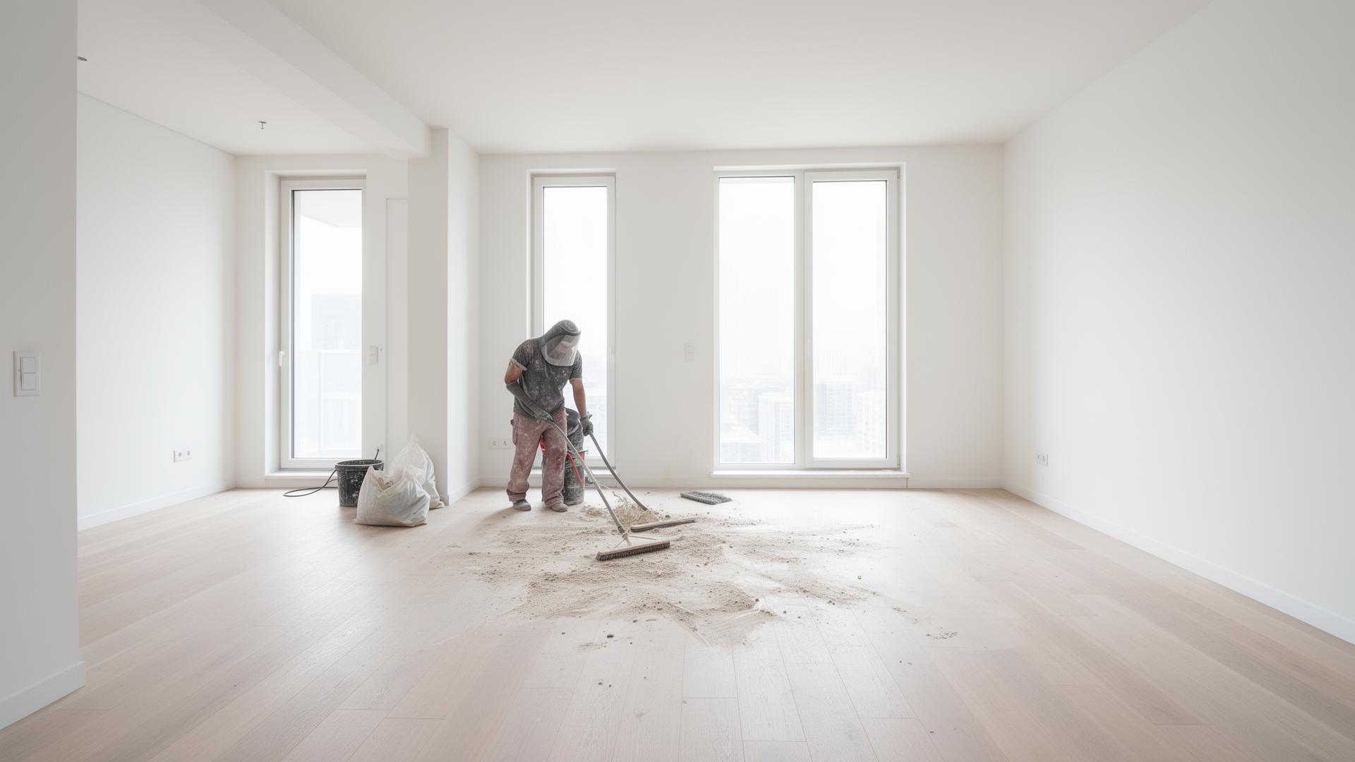 Post-construction cleaning of a freshly renovated home